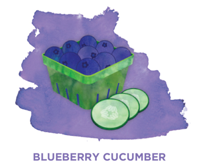 Blueberry cucumber Bevi Cooler water flavor